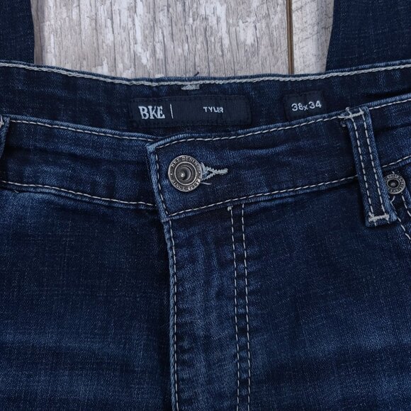 BKE Jeans Mens 38x34 Blue Denim Tyler Straight Leg Dark Wash Western Pants - Picture 6 of 9